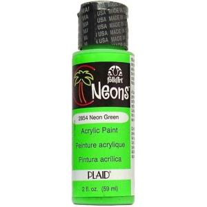 imageFolkArt Purple Neon Acrylic Paint in Assorted Colors 2 Ounce 2856 Neon PurpleNeon Green