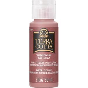 imageFolkArt Snowbank Assorted Acrylic 2 fl oz  59ml Terra Cotta Paint For Easy To Apply DIY Crafts Art Supplies With A Textured Finish 7011Earthy Rose