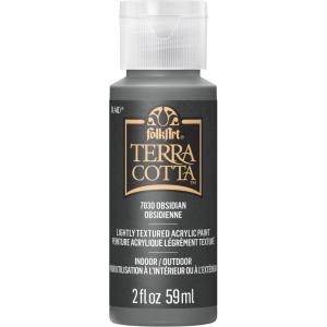 imageFolkArt Snowbank Assorted Acrylic 2 fl oz  59ml Terra Cotta Paint For Easy To Apply DIY Crafts Art Supplies With A Textured Finish 7011Obsidian