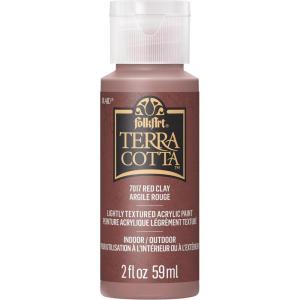 imageFolkArt Snowbank Assorted Acrylic 2 fl oz  59ml Terra Cotta Paint For Easy To Apply DIY Crafts Art Supplies With A Textured Finish 7011Red Clay