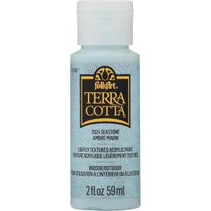 imageFolkArt Snowbank Assorted Acrylic 2 fl oz  59ml Terra Cotta Paint For Easy To Apply DIY Crafts Art Supplies With A Textured Finish 7011Sea Stone