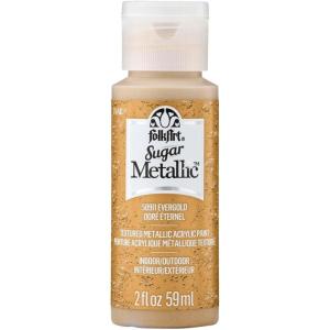 imageFolkArt Sugar Metallic Acrylic Craft Paint Evergold 2 fl oz Textured Paint for Indoor and Outdoor DIY Arts and Crafts Projects 50911Evergold