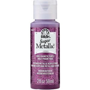 imageFolkArt Sugar Metallic Acrylic Craft Paint Evergold 2 fl oz Textured Paint for Indoor and Outdoor DIY Arts and Crafts Projects 50911Magnetic Purple