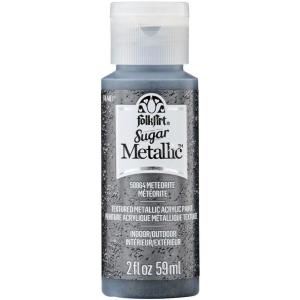 imageFolkArt Sugar Metallic Acrylic Craft Paint Evergold 2 fl oz Textured Paint for Indoor and Outdoor DIY Arts and Crafts Projects 50911Meteorite