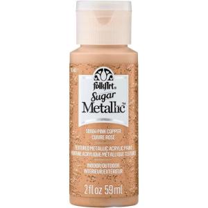 imageFolkArt Sugar Metallic Acrylic Craft Paint Evergold 2 fl oz Textured Paint for Indoor and Outdoor DIY Arts and Crafts Projects 50911Pink Copper