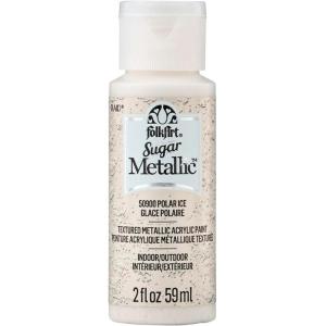 imageFolkArt Sugar Metallic Acrylic Craft Paint Evergold 2 fl oz Textured Paint for Indoor and Outdoor DIY Arts and Crafts Projects 50911Polar Ice