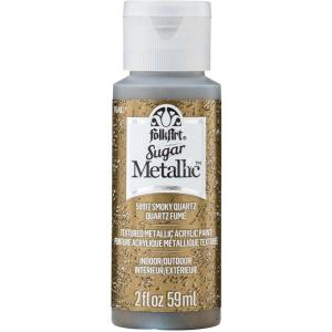 imageFolkArt Sugar Metallic Acrylic Craft Paint Evergold 2 fl oz Textured Paint for Indoor and Outdoor DIY Arts and Crafts Projects 50911Smoky Quartz