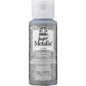 imageFolkArt Sugar Metallic Acrylic Craft Paint Evergold 2 fl oz Textured Paint for Indoor and Outdoor DIY Arts and Crafts Projects 50911Space Gray
