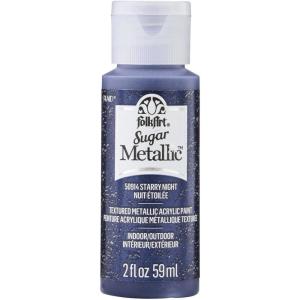 imageFolkArt Sugar Metallic Acrylic Craft Paint Evergold 2 fl oz Textured Paint for Indoor and Outdoor DIY Arts and Crafts Projects 50911Starry Night