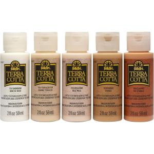 imageFolkArt Terra Cotta Acrylic Paint Set of 5 Essentials 2 fl oz Assorted Matte Finish Colors For Painting Drawing ampamp Art Supplies DIY Arts And Crafts Acrylic Paint For Kids And Adults 44506