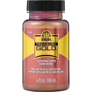 imageFolkArt Treasure Gold Brilliant Metallic Paint 4 oz Antique CopperAntique Copper