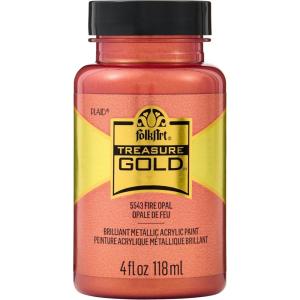 imageFolkArt Treasure Gold Brilliant Metallic Paint 4 oz Antique CopperFire Opal