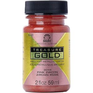 imageFolkArt Treasure Gold Brilliant Metallic Paint 4 oz Antique CopperPink Zircon