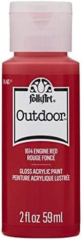 imageFolkArt Outdoor Acrylic Paint in Assorted Colors 2 Ounce 1614 Engine RedEngine Red