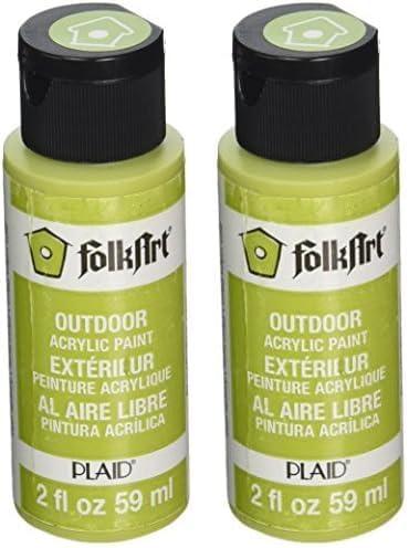 imageFolkArt Outdoor Acrylic Paint in Assorted Colors 2 Ounce 1614 Engine RedYellow Citron