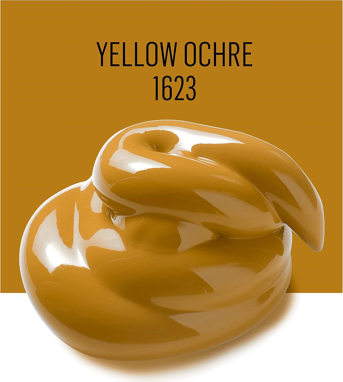 imageFolkArt Outdoor Acrylic Paint in Assorted Colors 2 Ounce 1614 Engine RedYellow Ochre