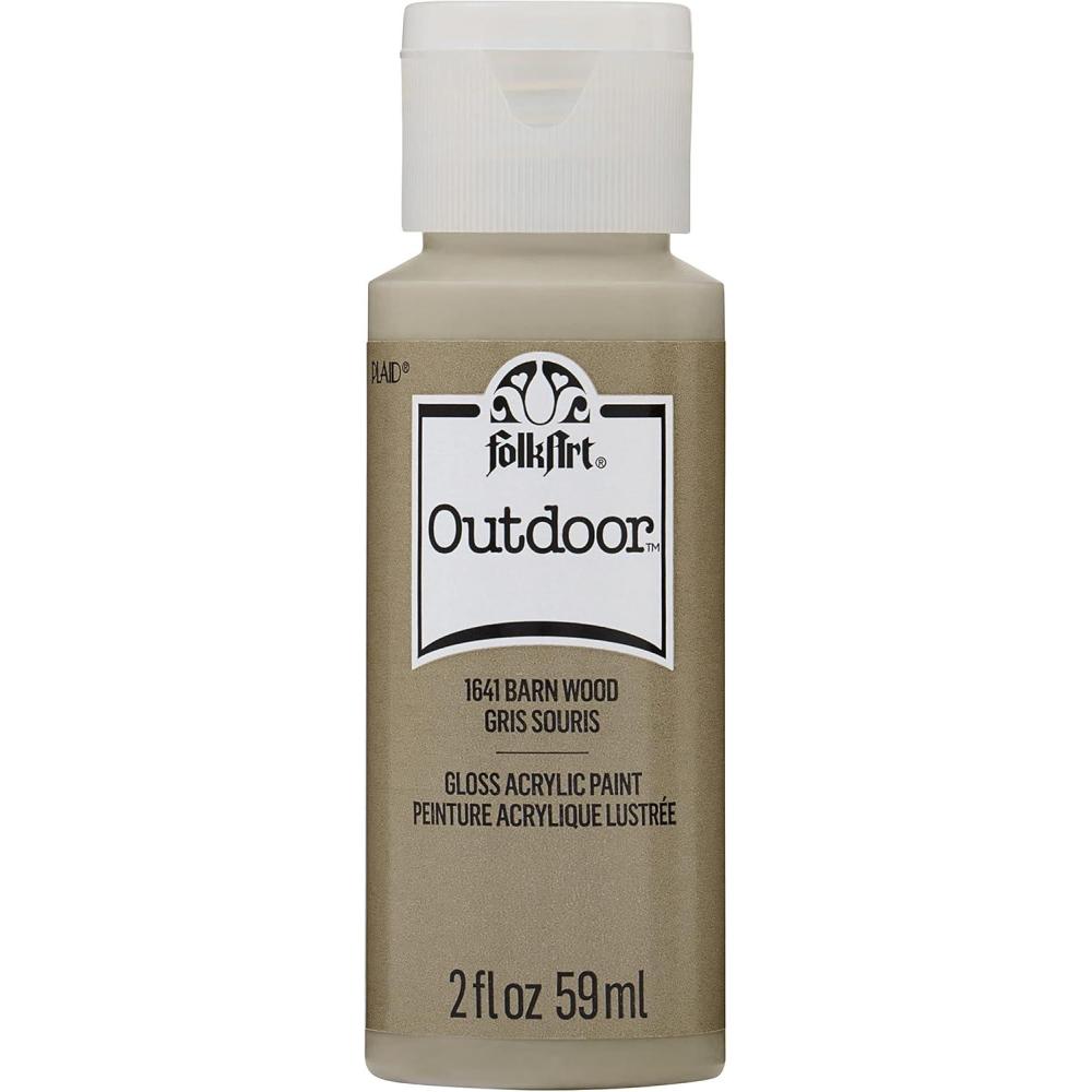 imageFolkArt Outdoor Acrylic Paint in Assorted Colors 2 Ounce 1614 Engine RedBarn Wood