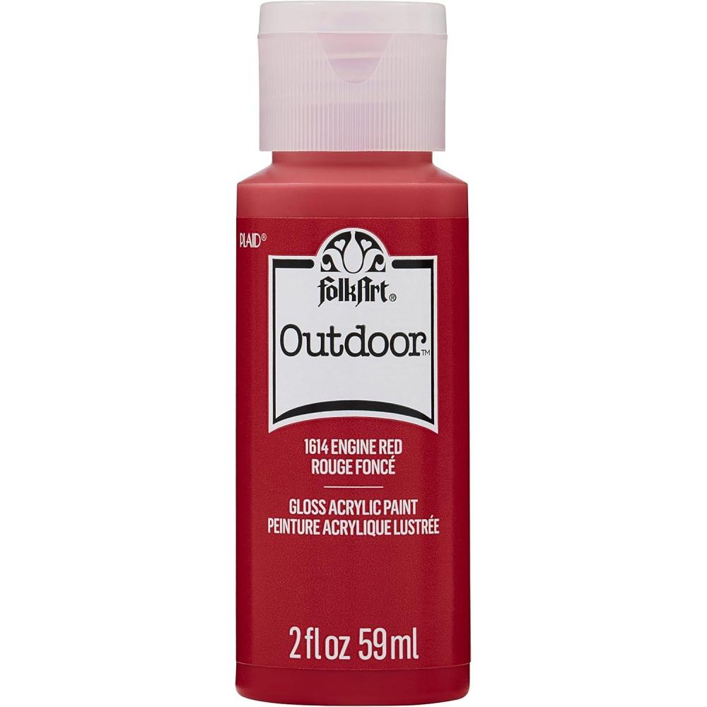 imageFolkArt Outdoor Acrylic Paint in Assorted Colors 2 Ounce 1614 Engine RedEngine Red