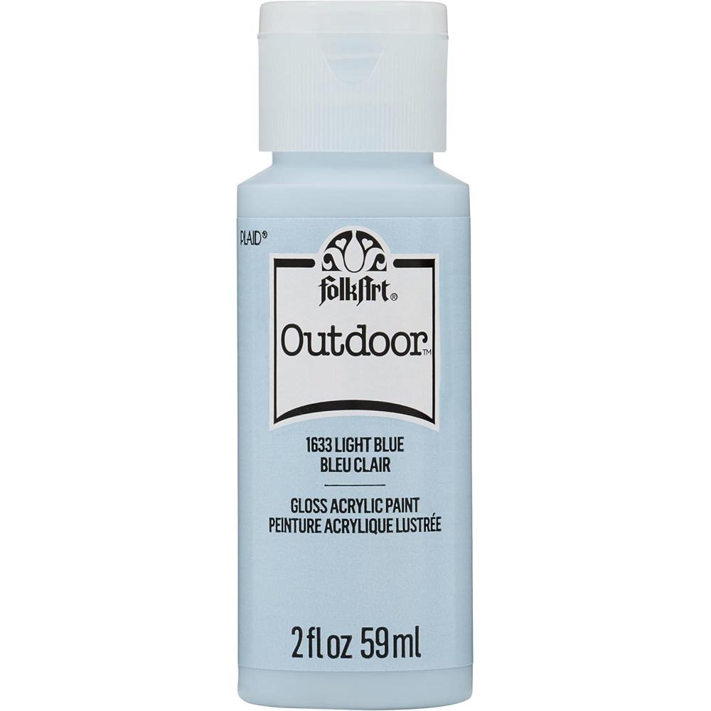 imageFolkArt Outdoor Acrylic Paint in Assorted Colors 2 Ounce 1614 Engine RedLight Blue