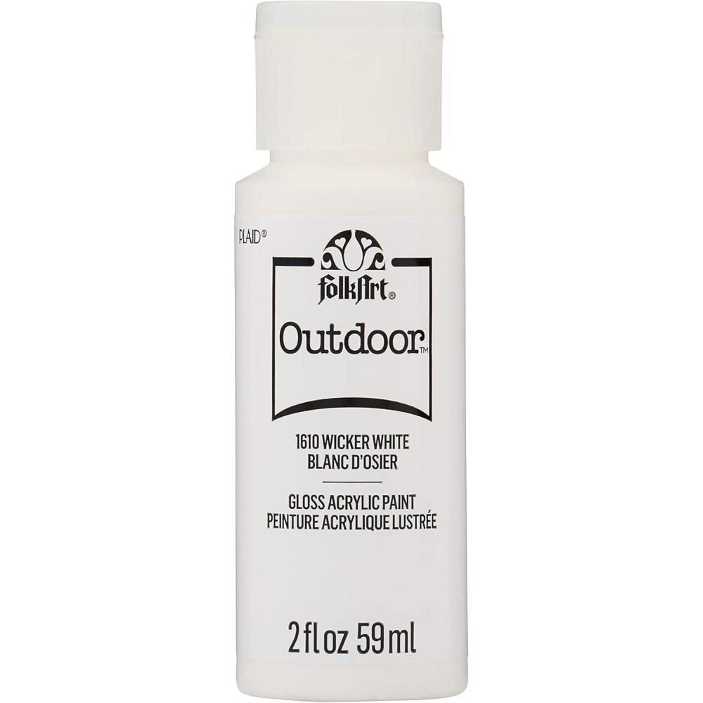 imageFolkArt Outdoor Acrylic Paint in Assorted Colors 2 Ounce 1614 Engine RedWicker White