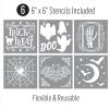 imageFolkArt Halloween Acrylic Paint Kit 15 Piece Set Including 6 Stencils and a Premium Brush