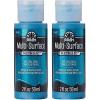 imageFolkArt multisurface metallic paint 2 oz Bright GoldMetallic Teal Topaz