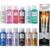 imageFolkArt Jewel Tone Acrylic Craft Paint Kit 15 Piece Set Including 12 Metallic Colors and 3 Premium Paintbrushes PROMOFAMET15