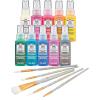 imageFolkArt Murano Acrylic Craft Paint Kit 15 Piece Set Including 5 Brushes and 10 Transparent Colors PROMOMG24