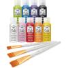 imageFolkArt Paint for Plastic Acrylic Craft Paint Kit 12 Piece Set Including 3 Brushes and 9 Colors with a Satin Finish PROMOFAPP24
