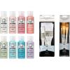 imageFolkArt Peaceful Mindful Matte Acrylic Craft Kit Colors 14 Piece Set with 8 Paints and 6 Premium PaintbrushesPeaceful