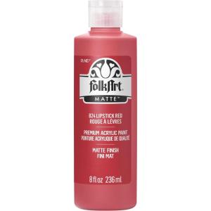 imageFolkArt Acrylic Craft Paints Conch Shell 8 fl oz Premium Matte Finish Paint Perfect For Easy To Apply DIY Arts And Crafts 36355Lipstick Red
