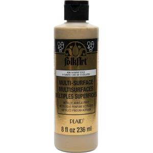 imageFolkArt Multi Surface Specialty Effect Paint in Assorted Colors 8 oz Metallic Sterling SilverMetallic 14k Gold