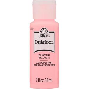 imageFolkArt Outdoor Acrylic Paint in Assorted Colors 2 Ounce 1614 Engine RedBaby Pink