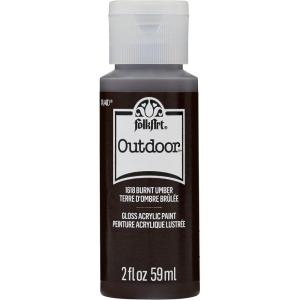 imageFolkArt Outdoor Acrylic Paint in Assorted Colors 2 Ounce 1614 Engine RedBurnt Umber