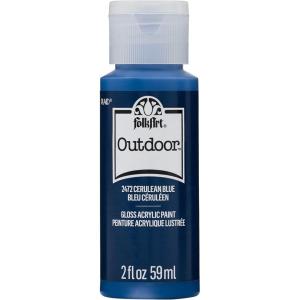 imageFolkArt Outdoor Acrylic Paint in Assorted Colors 2 Ounce 1614 Engine RedCerulean Blue