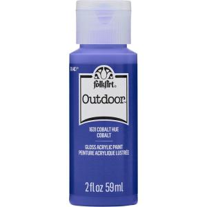 imageFolkArt Outdoor Acrylic Paint in Assorted Colors 2 Ounce 1614 Engine RedCobalt
