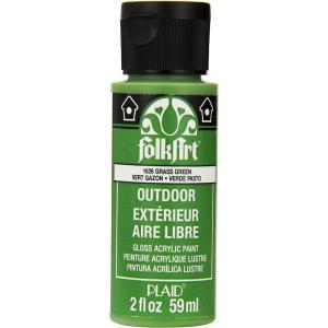 imageFolkArt Outdoor Acrylic Paint in Assorted Colors 2 Ounce 1614 Engine RedGrass Green