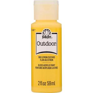 imageFolkArt Outdoor Acrylic Paint in Assorted Colors 2 Ounce 1614 Engine RedLemon Custard