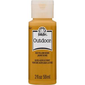 imageFolkArt Outdoor Acrylic Paint in Assorted Colors 2 Ounce 1614 Engine RedYellow Ochre