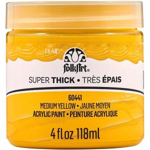 imageFolkArt Super Thick Acrylic Paint with a Textured Finish White 4 ozMedium Yellow