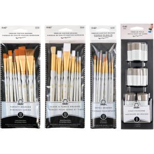 imageFolkArt Ultimate Tool Kit 38 Piece Set Including 30 Premium Paintbrushes and 8 Foam Spouncers Perfect for DIY Arts and Crafts Projects PROMOFATLS24 Assorted