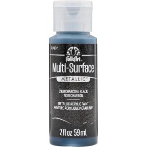 imageFolkArt multisurface metallic paint 2 oz Bright GoldCharcoal Black