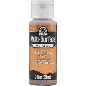 imageFolkArt multisurface metallic paint 2 oz Bright GoldChocolate Brown