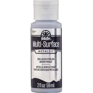 imageFolkArt multisurface metallic paint 2 oz Bright GoldSterling Silver