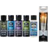 imageFolkArt Ultimate GlowinTheDark Acrylic Paint Kit 8 Piece Set Including 3 Premium Flat Brushes