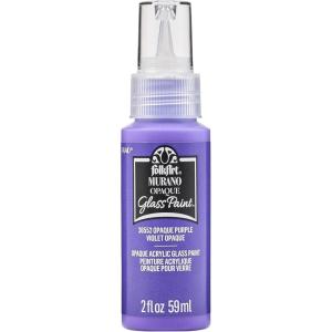 imageFolkArt Murano Opaque Acrylic Glass Paint Ultra Blue Perfect for Indoor and Outdoor Arts and Crafts Projects 2 fl ozOpaque Purple
