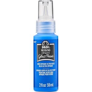 imageFolkArt Murano Opaque Acrylic Glass Paint Ultra Blue Perfect for Indoor and Outdoor Arts and Crafts Projects 2 fl ozOpaque Ultra Blue