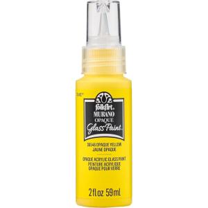 imageFolkArt Murano Opaque Acrylic Glass Paint Ultra Blue Perfect for Indoor and Outdoor Arts and Crafts Projects 2 fl ozOpaque Yellow