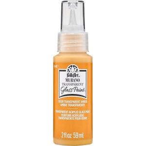 imageFolkArt Murano Opaque Acrylic Glass Paint Ultra Blue Perfect for Indoor and Outdoor Arts and Crafts Projects 2 fl ozTransparent Amber