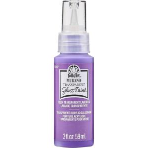 imageFolkArt Murano Opaque Acrylic Glass Paint Ultra Blue Perfect for Indoor and Outdoor Arts and Crafts Projects 2 fl ozTransparent Lavender